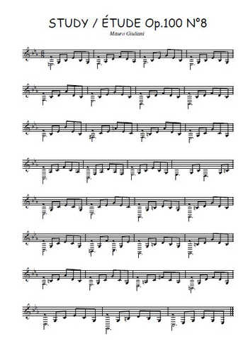 Op.100 Etude N°8 Partitions gratuites